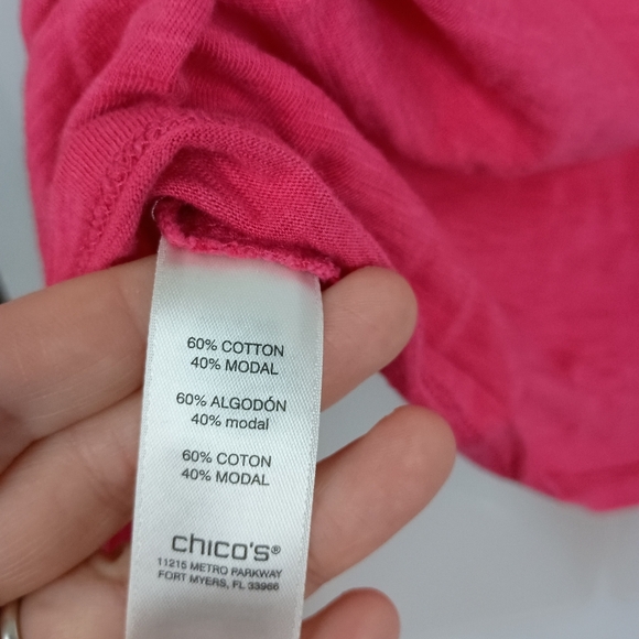 2/$30 CHICOS Barbiecore Mean Girls Pink Women's Casual Top (#1,214) - Picture 7 of 9